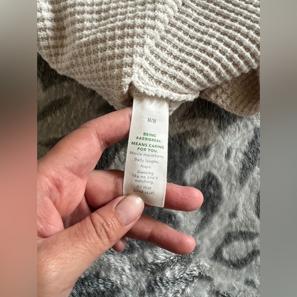 Aerie Lumber Jane Waffle Knit Polo Top - Picture 8 of 8